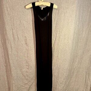 Venus Long Black Sleeveless Dress Small